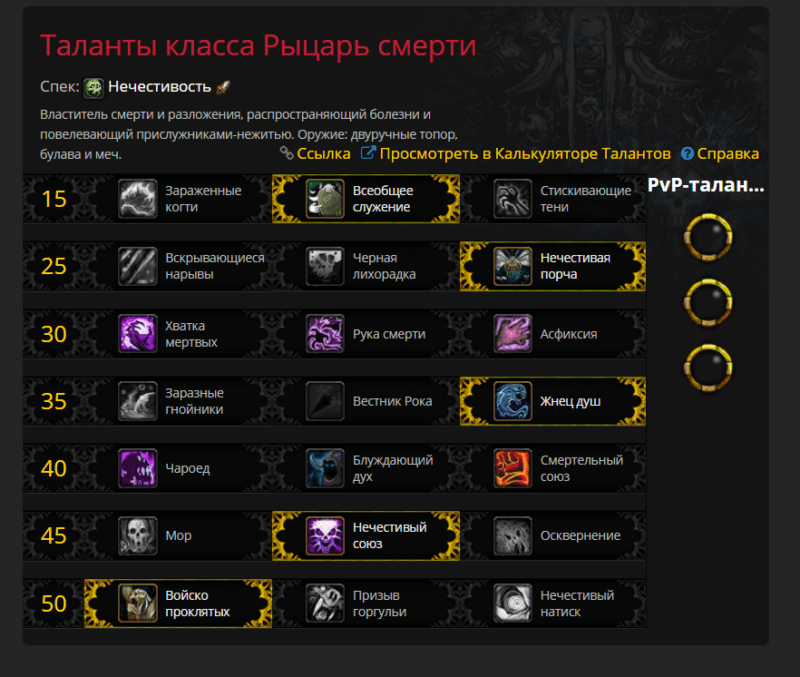 Выбор класса в wow tbc